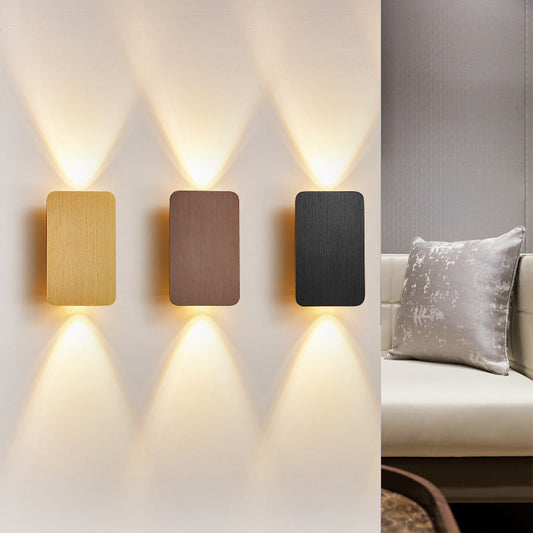 Brushed Metal Rectangular Up and Down LED Wall Light - Arrielight
