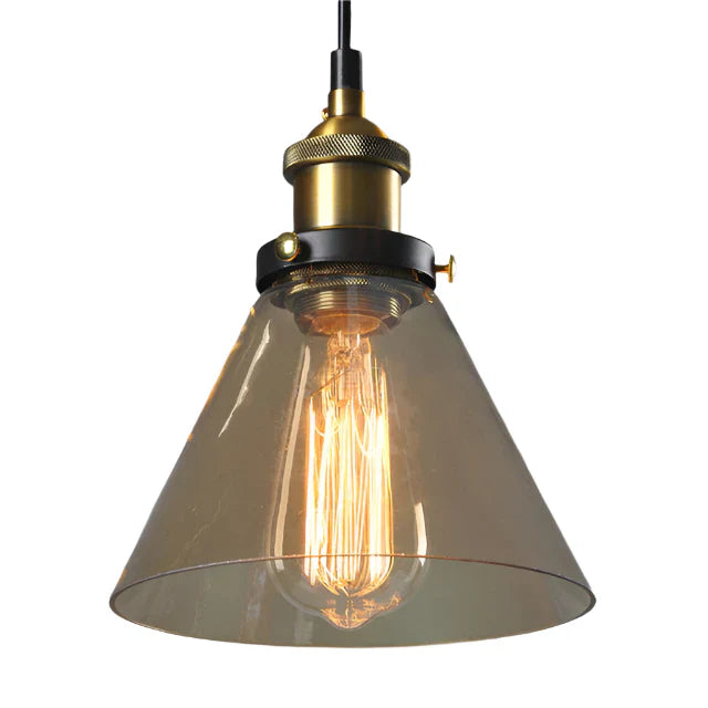 Industrial Glass Pendant Light – Smoked Glass Shade