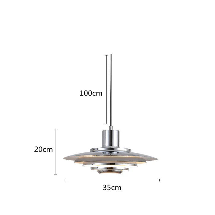 Retro Aluminium Pendant Light – Layered LED Ceiling Lamp