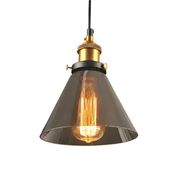 Industrial Glass Pendant Light – Smoked Glass Shade