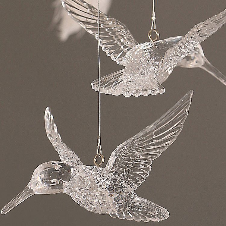 Ostrich Feather Chandelier with Crystal Birds - Arrielight