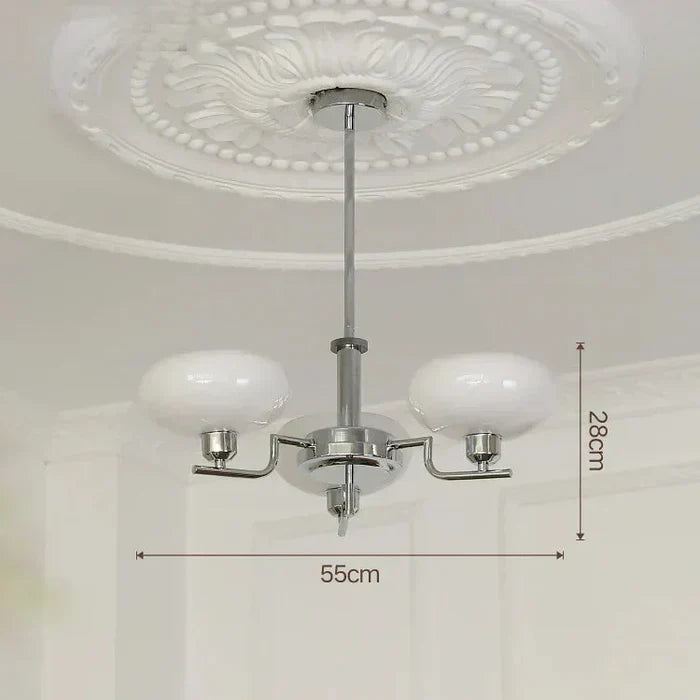 Modern Chandelier with Opal Glass Shades – Elegant Ceiling Light