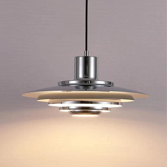 Retro Aluminium Pendant Light – Layered LED Ceiling Lamp