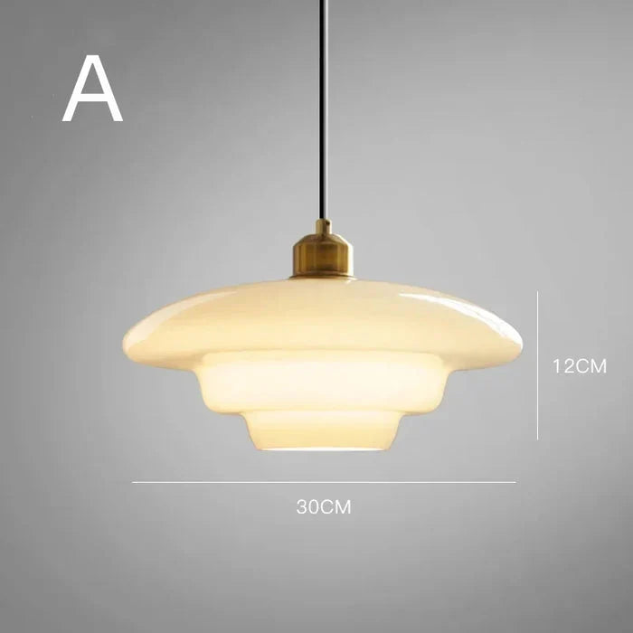 Pendant Ceiling Lamp with Opal White Glass