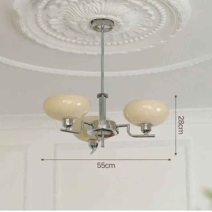 Modern Chandelier with Opal Glass Shades – Elegant Ceiling Light