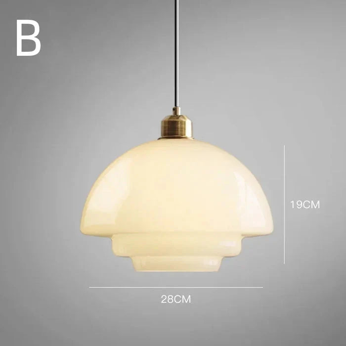 Pendant Ceiling Lamp with Opal White Glass