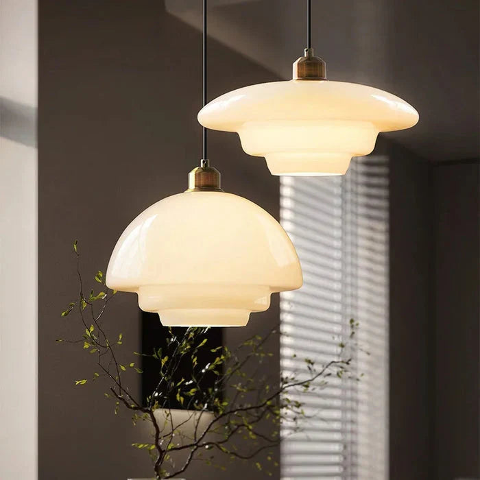 Pendant Ceiling Lamp with Opal White Glass