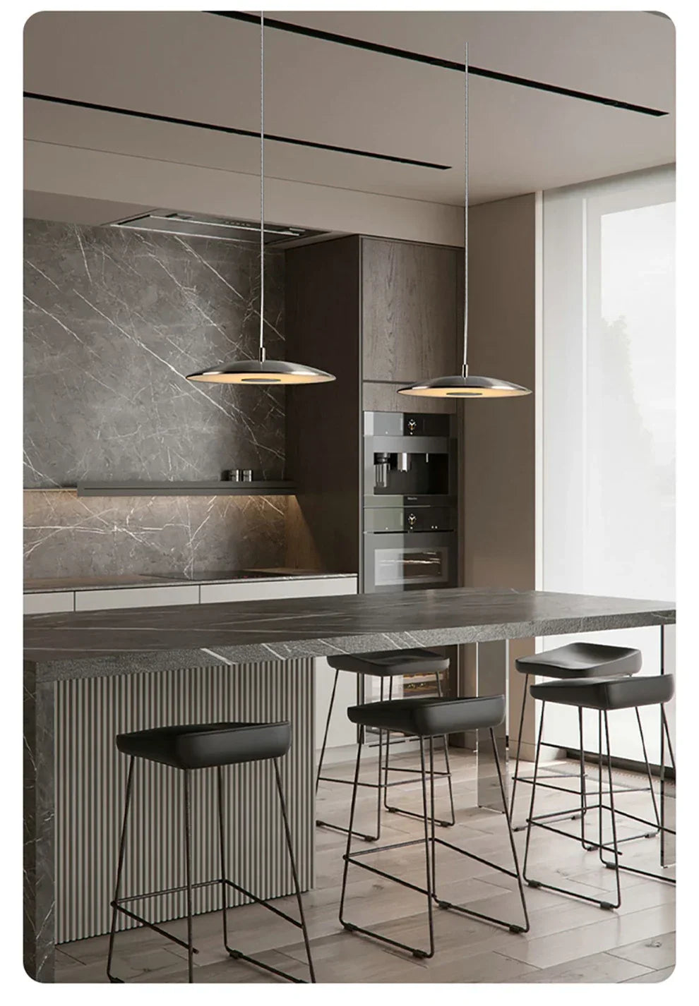 Slim LED Pendant Light – Modern Disc-Shaped Ceiling Lamp