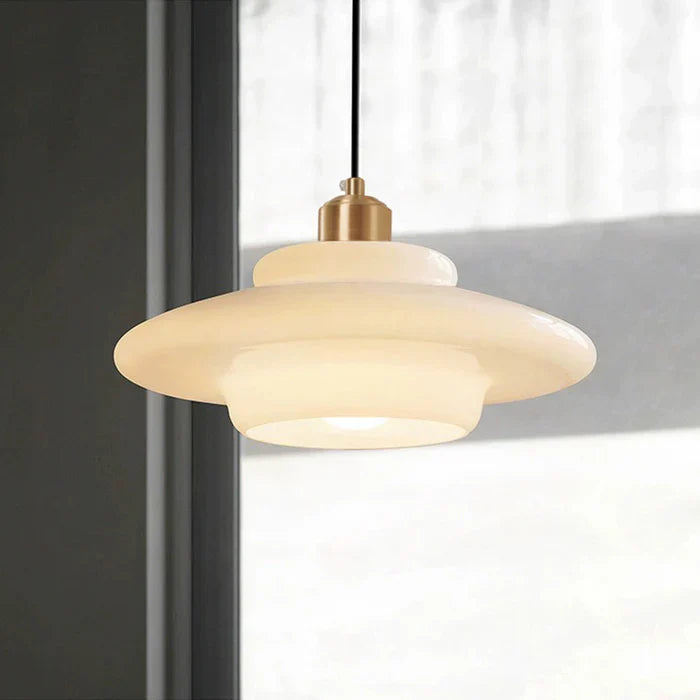 Pendant Ceiling Lamp with Opal White Glass