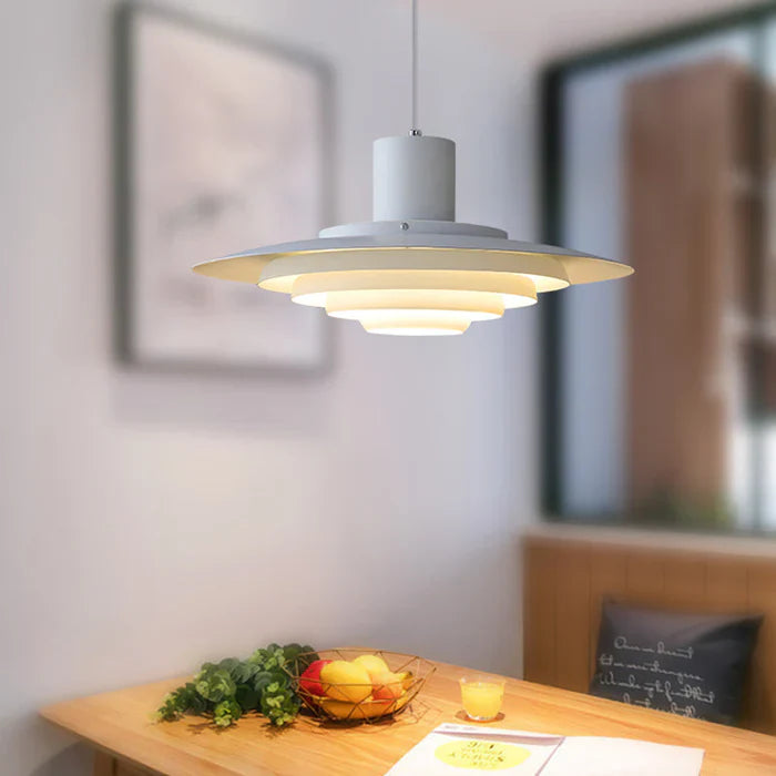 Retro Aluminium Pendant Light – Layered LED Ceiling Lamp