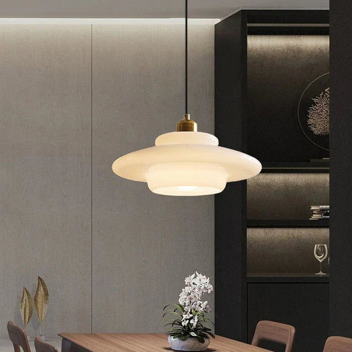 Pendant Ceiling Lamp with Opal White Glass