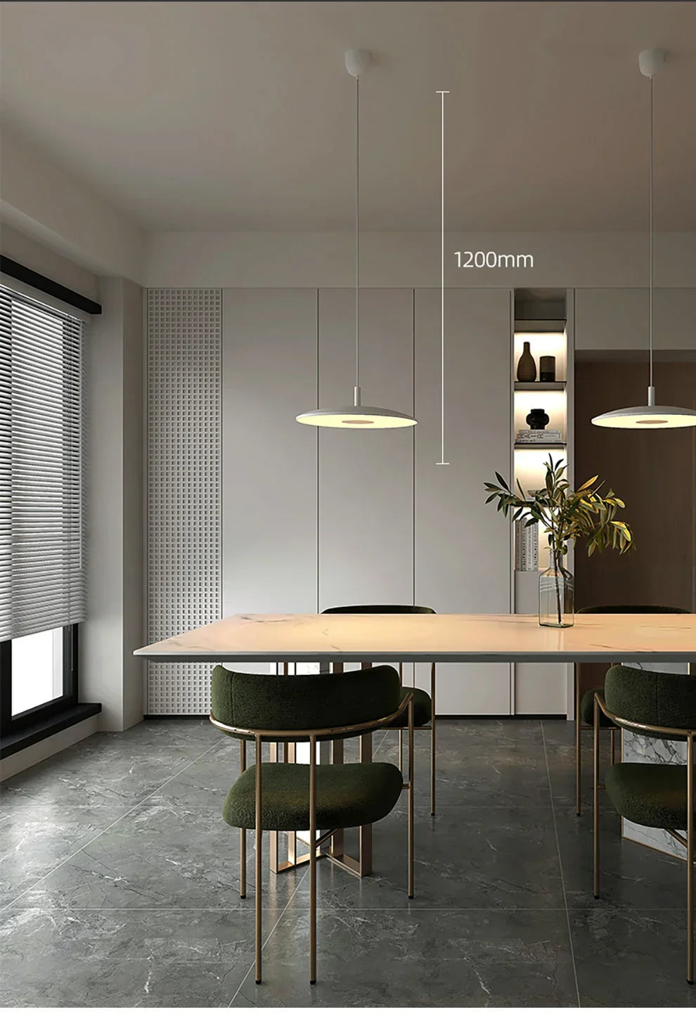 Slim LED Pendant Light – Modern Disc-Shaped Ceiling Lamp