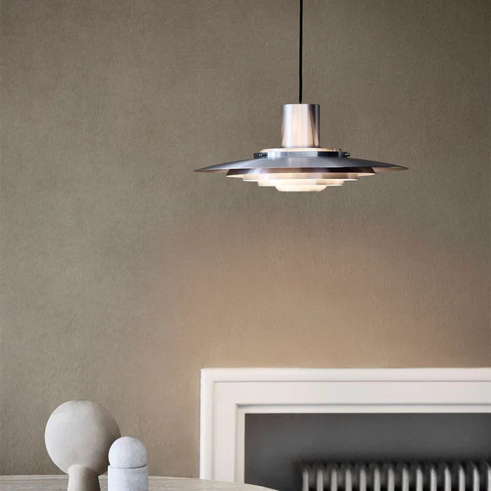 Retro Aluminium Pendant Light – Layered LED Ceiling Lamp