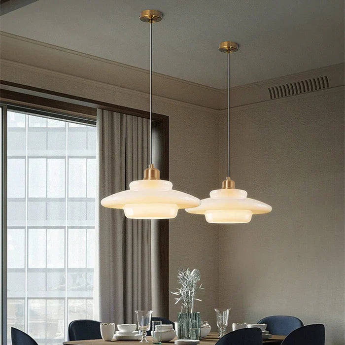 Pendant Ceiling Lamp with Opal White Glass