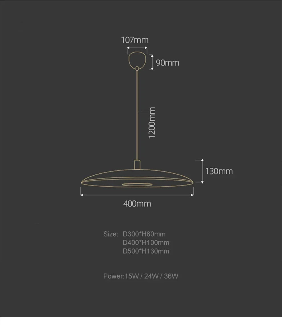 Slim LED Pendant Light – Modern Disc-Shaped Ceiling Lamp