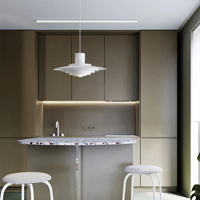 Retro Aluminium Pendant Light – Layered LED Ceiling Lamp