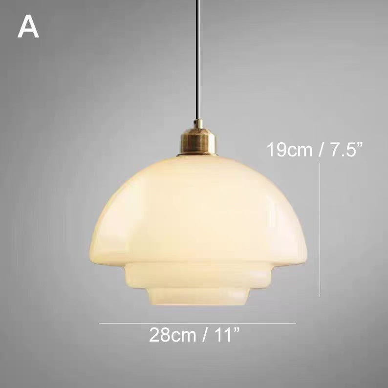 Pendant Ceiling Lamp with Opal White Glass
