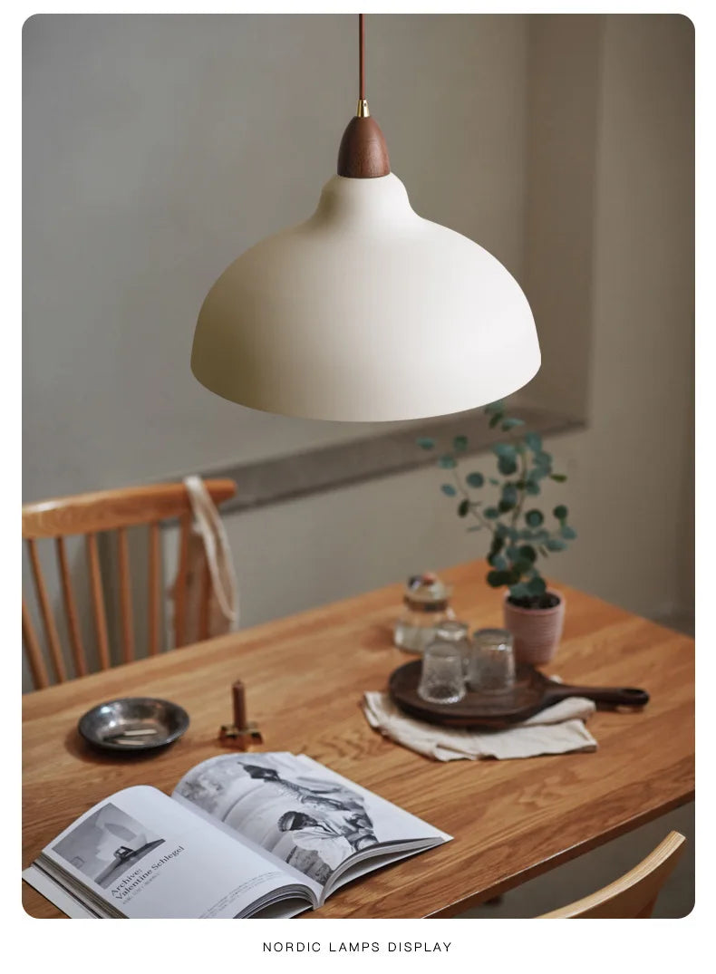 Modern Pendant Light with Wooden Accent – Minimalist Design