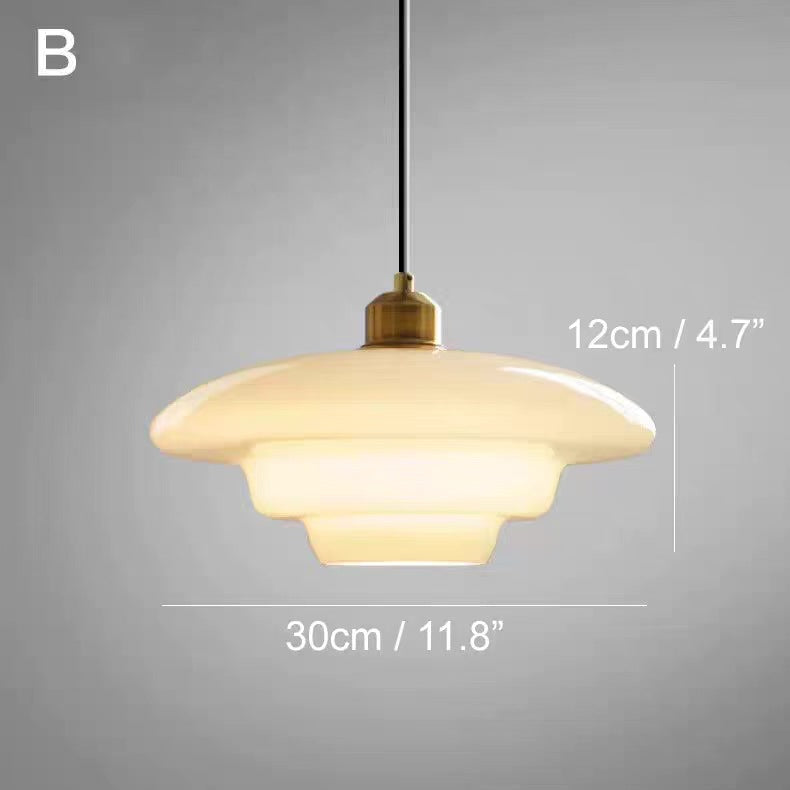 Pendant Ceiling Lamp with Opal White Glass