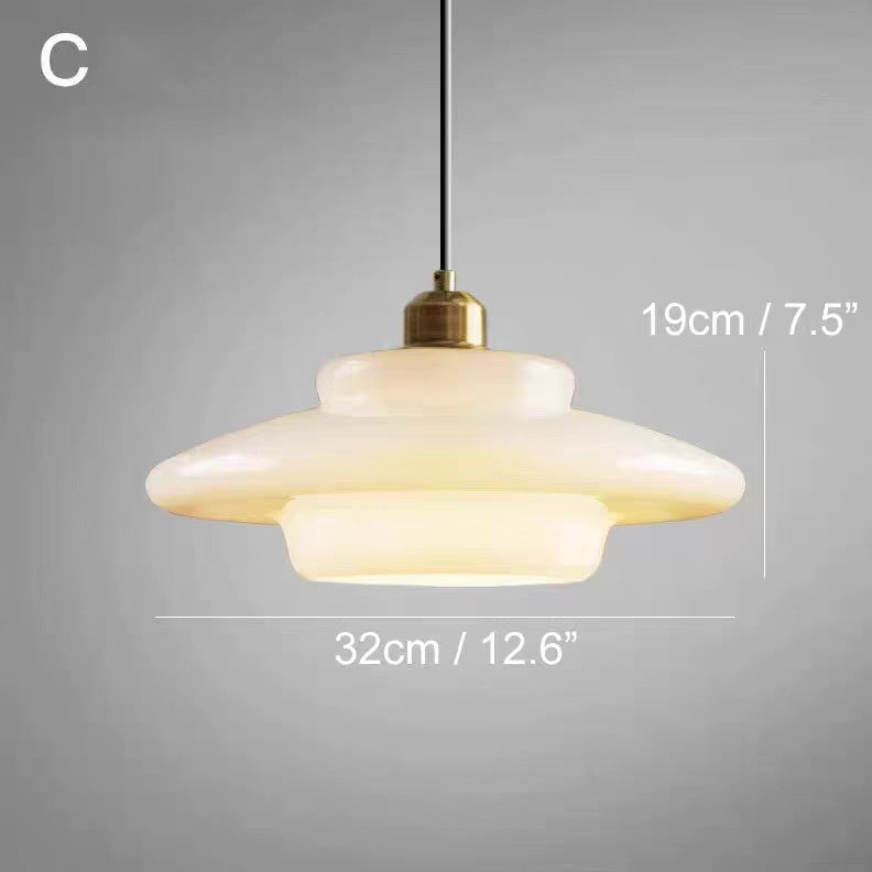 Pendant Ceiling Lamp with Opal White Glass