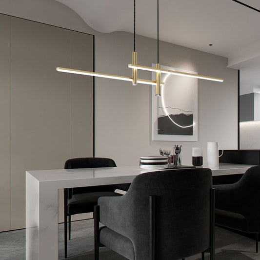Crossed Linear Bar LED Ceiling Pendant - Arrielight