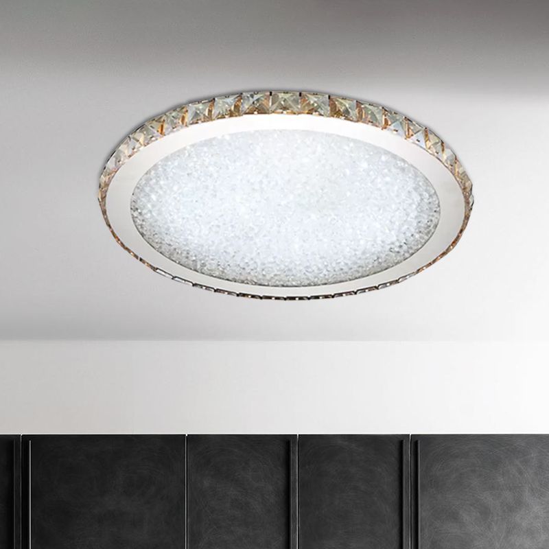 Faceted Crystal Ring Flush Ceiling Light - Arrielight