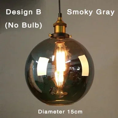 Industrial Glass Pendant Light – Smoked Glass Shade
