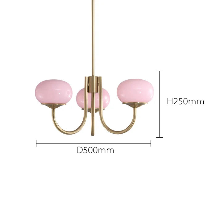 Glamour Chandelier with Glass Shades and Metal Frame – Elegant Ceiling Light