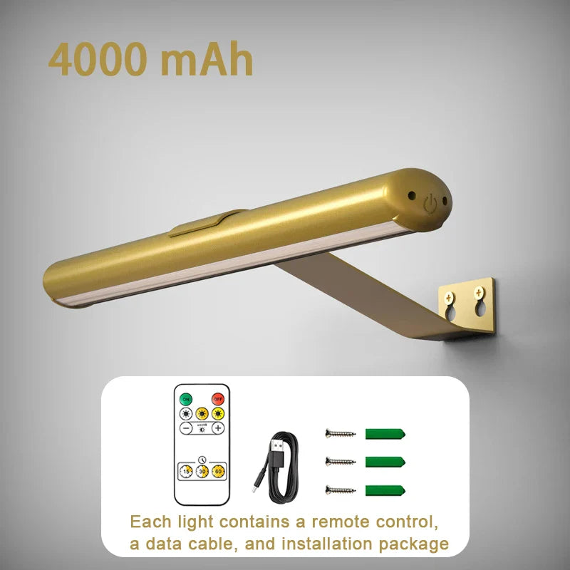 Wireless LED Picture Light – Rechargeable Wall-Mounted Art Lighting with Remote Control