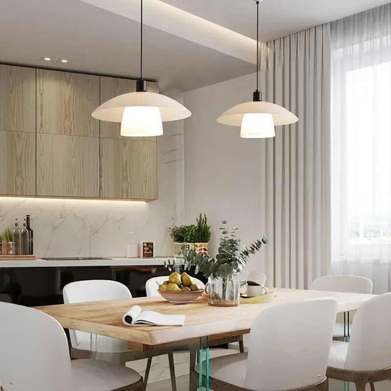Japanese Pendant Light – Elegant Dome LED Lamp for Kitchen and Dining