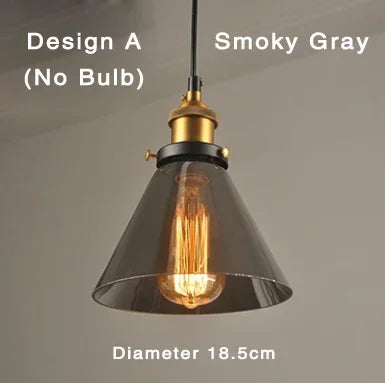 Industrial Glass Pendant Light – Smoked Glass Shade