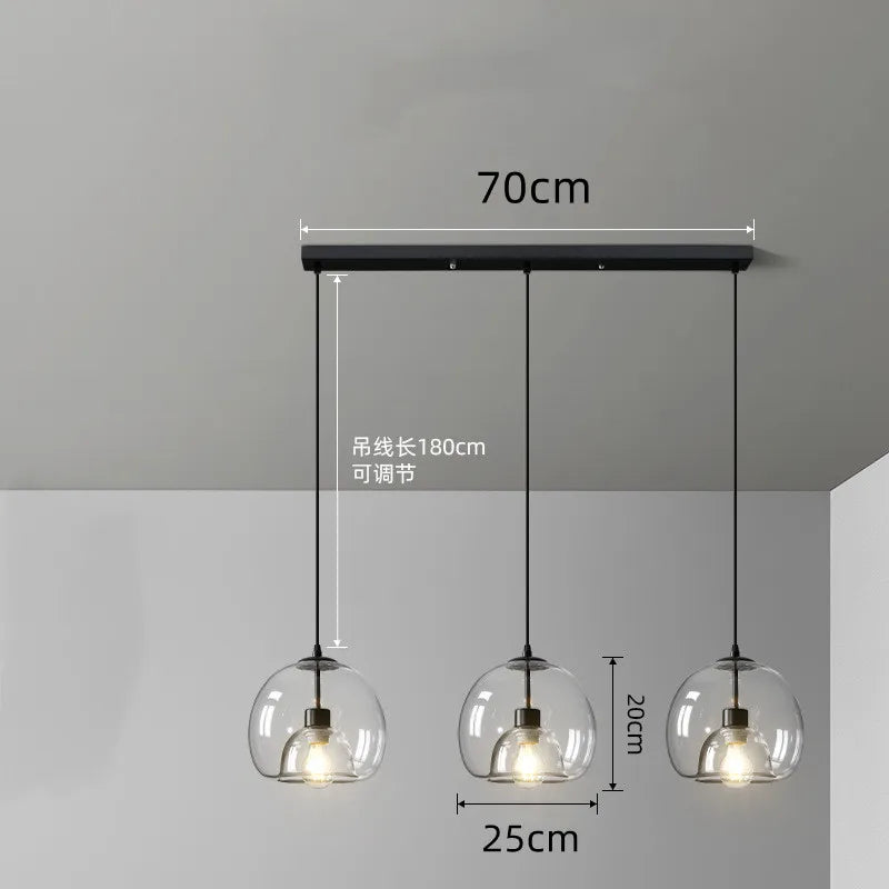 Glass Pendant Light – Industrial Double Shade Design