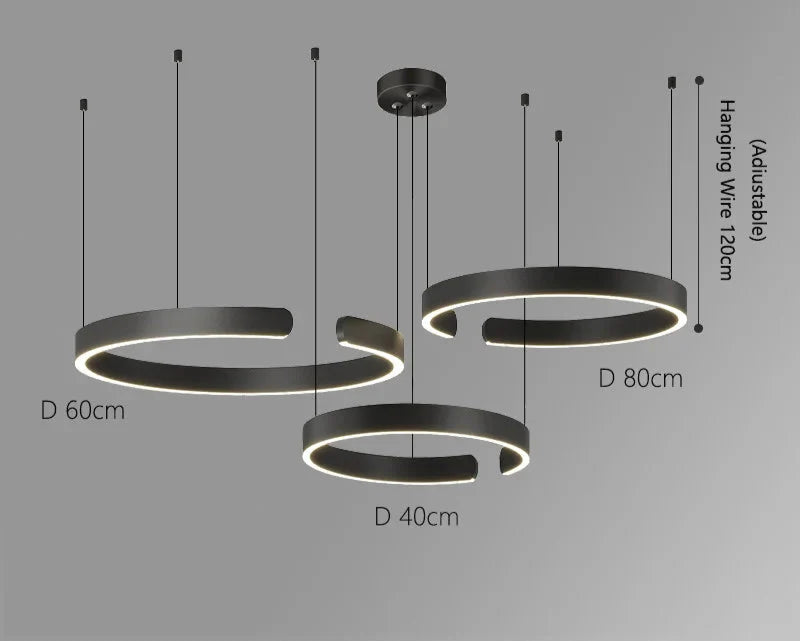 Modern LED Ring Chandelier – Elegant Round Ceiling Light