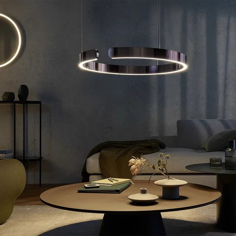 Modern LED Ring Chandelier – Elegant Round Ceiling Light