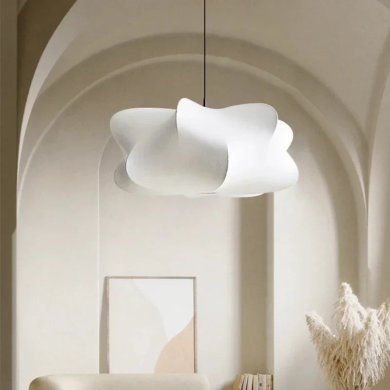 Japanese Wabi-Sabi Ceiling Lamp with Silk Shade