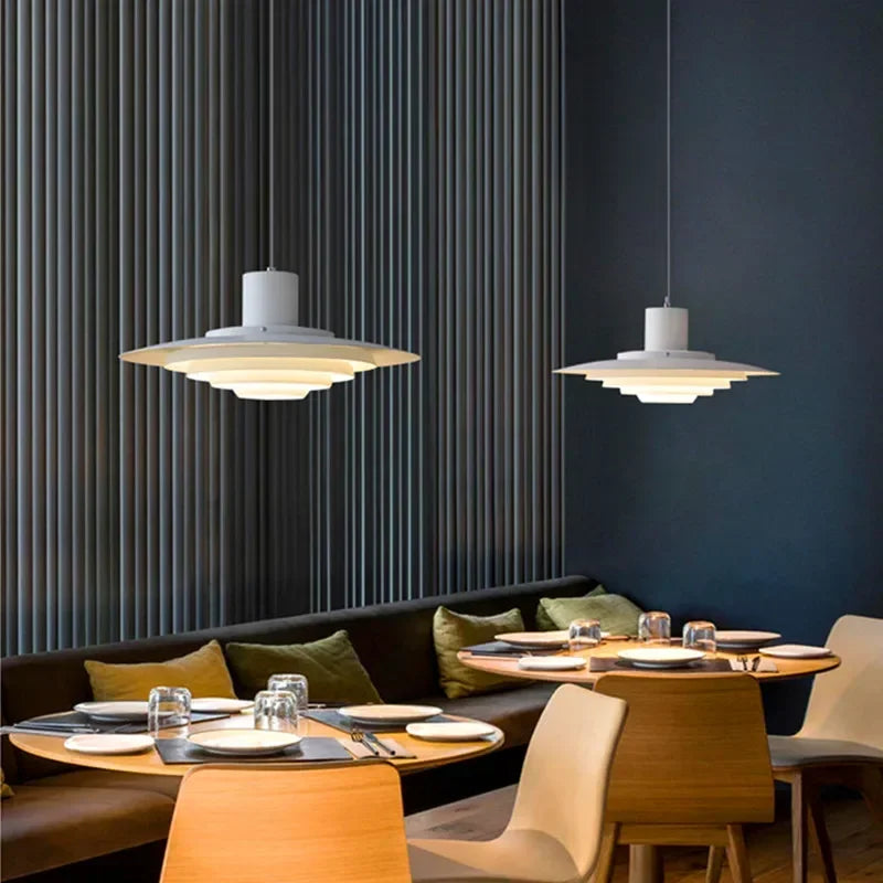 Retro Aluminium Pendant Light – Layered LED Ceiling Lamp