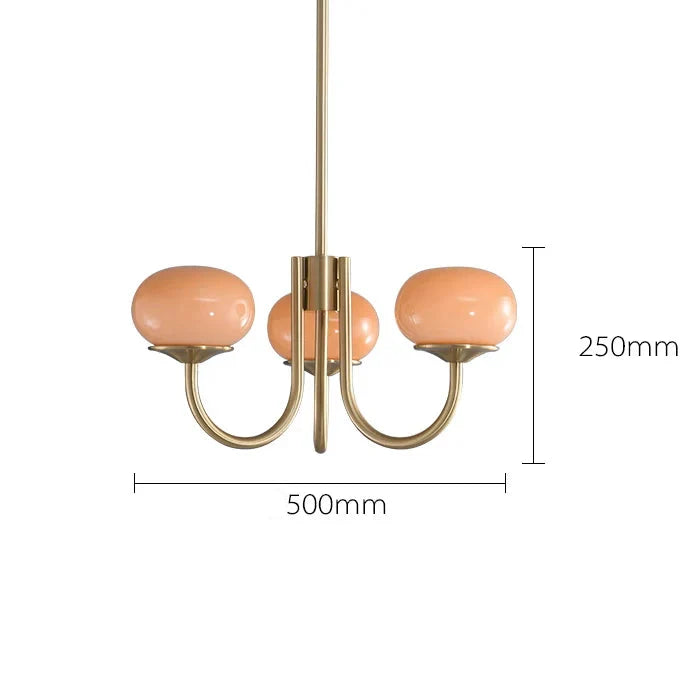 Glamour Chandelier with Glass Shades and Metal Frame – Elegant Ceiling Light
