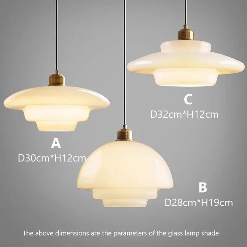 Pendant Ceiling Lamp with Opal White Glass