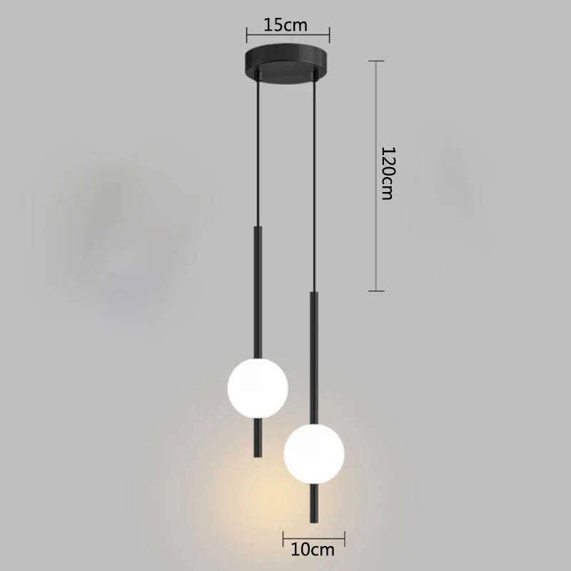 Modern Gold Pendant Light with Globe Shade | Minimalist LED Ceiling Lamp