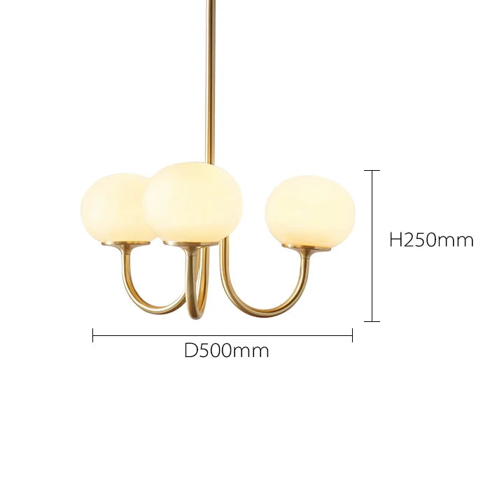 Glamour Chandelier with Glass Shades and Metal Frame – Elegant Ceiling Light