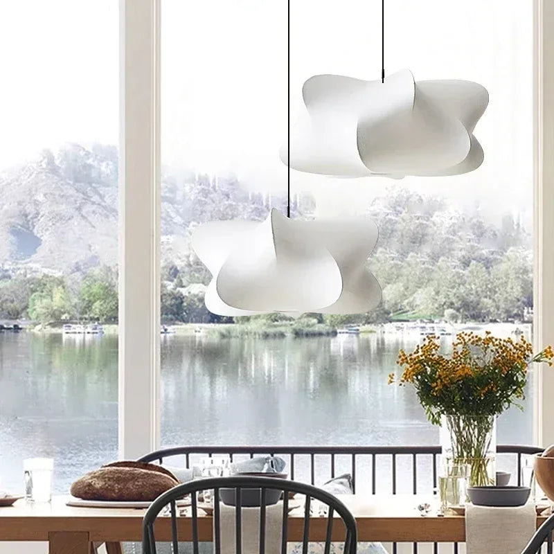 Japanese Wabi-Sabi Ceiling Lamp with Silk Shade