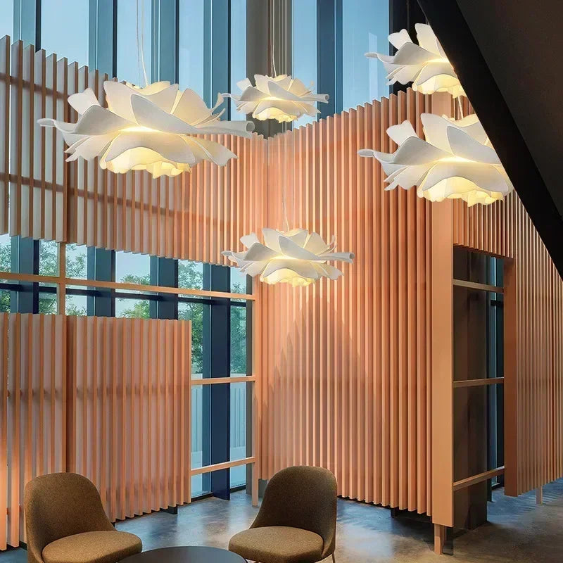 Lotus Flower Pendant Light – Decorative Ceiling Lamp with Layered Shade