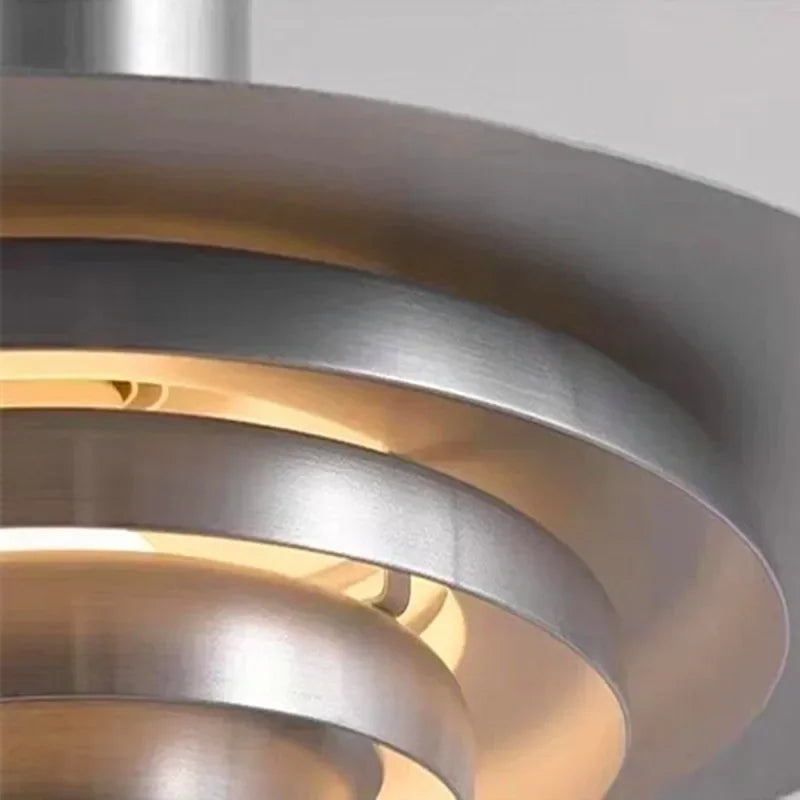 Retro Aluminium Pendant Light – Layered LED Ceiling Lamp