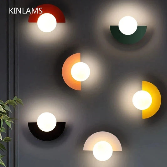Modern Geometric LED Wall Light – Half Circle Design