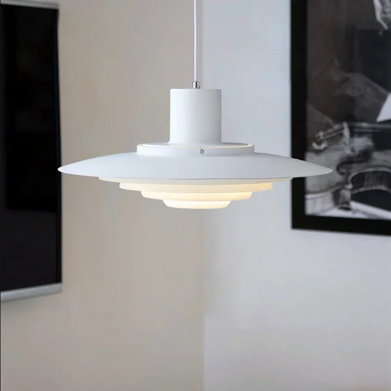 Retro Aluminium Pendant Light – Layered LED Ceiling Lamp