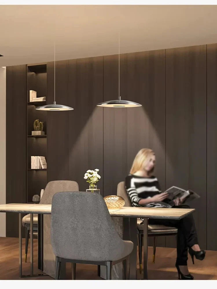 Slim LED Pendant Light – Modern Disc-Shaped Ceiling Lamp