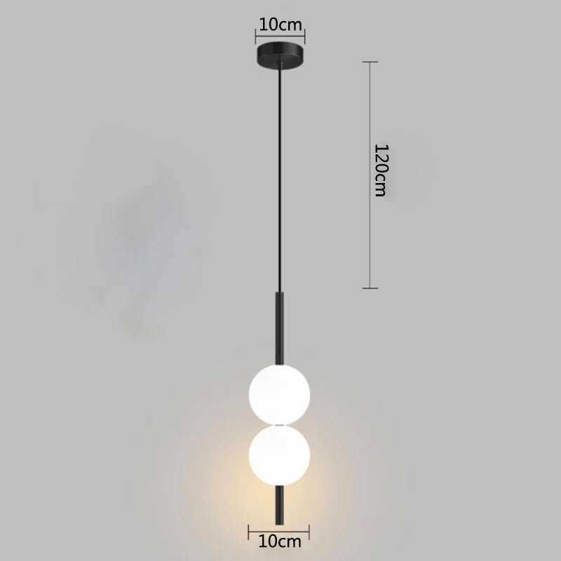 Modern Gold Pendant Light with Globe Shade | Minimalist LED Ceiling Lamp