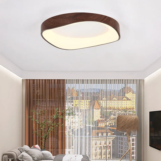 Scandinavian LED Ceiling Light – Modern Surface-Mounted Light with Wood Effect