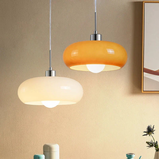 Iridescent Glass Pendant Light – Elegant Retro Bauhaus-Inspired Accent