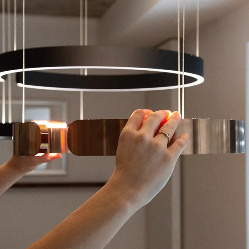 Modern LED Ring Chandelier – Elegant Round Ceiling Light